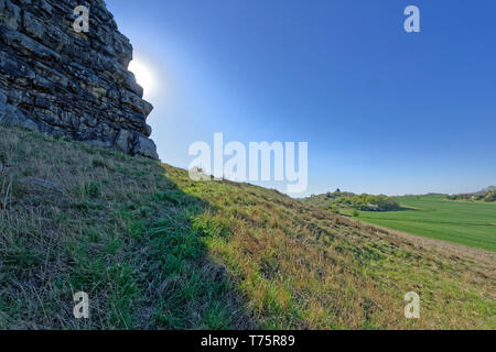 Der Teufelsmauerstieg zwischen Blankenburg und Ballenstedt. Stockfoto