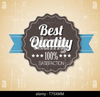 Alte vector runde Retro Vintage grunge Label - beste Qualität Stock Vektor