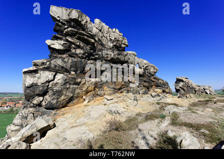 Devil's Wand bei Weddersleben, Harz, Deutschland. Stockfoto