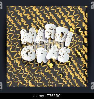 Karneval Karneval Muster auf Gold Serpentine Stock Vektor