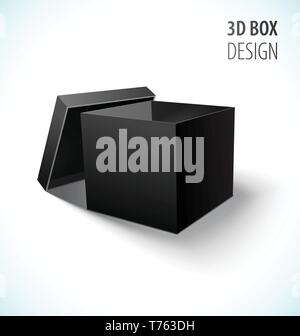 Karton black box Icon mit offenen Deckel. Vektor isoliert Hintergrund. Stock Vektor