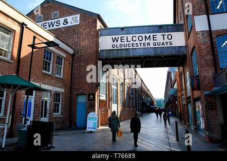 Blick von der Gloucester Docks, Gloucestershire, Vereinigtes Königreich. - 10. April 2019 Bild von Andrew Higgins - tausend Wort Medien. Kein Verkauf, keine SYNDICATION. Kontakt Stockfoto