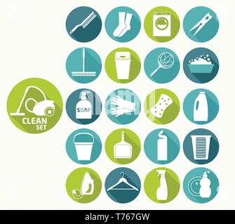 Saubere, flache Symbole Stock Vektor