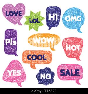 Einstellen der Sprache Farbe Blasen für Text. Stock Vektor