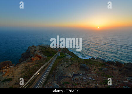 Point Reyes Lighthouse bei Sonnenuntergang Stockfoto