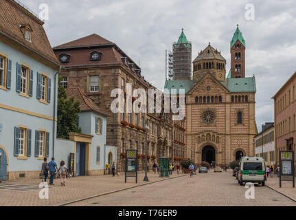 Speyer, Deutschland - berühmt für die 1529 Protestierung, und ein UNESCO-Weltkulturerbe, Speyer ist eine wunderbare Stadt am Rhein Stockfoto