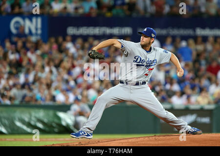 Clayton Kershaw, MLB 2014 öffnung Reihe Los Angeles Dodgers v Arizona-diamantmarkierungen an der Sydney Cricket Ground, 22. März 2014. Stockfoto