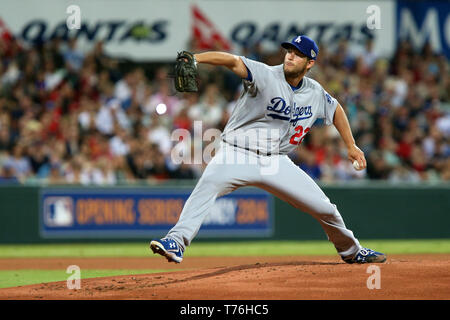 Clayton Kershaw, MLB 2014 öffnung Reihe Los Angeles Dodgers v Arizona-diamantmarkierungen an der Sydney Cricket Ground, 22. März 2014. Stockfoto