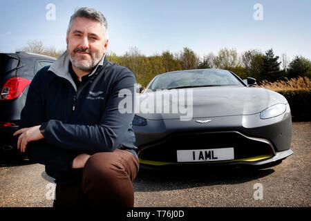 Philip Eaglesfield, Präsident, Großbritannien und Südafrika, Aston Martin Lagonda Limited, an die Unternehmenszentrale in Gaydon, Warwickshire. Stockfoto