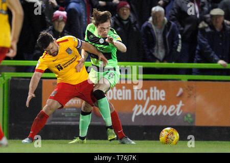 Theo Archibald für Wald Grün Rovers vs Northampton Town am neuen Rasen, Endstand 2-1. 01/01/2019 Bild von Andrew Higgins - tausend Wort Medien, N Stockfoto