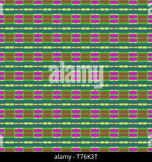 Dunkel Grau, Limonengrün und Dark Orchid geometrische sich wiederholende Muster. Kann für Textilien, Mode Design, Tapeten oder als Textur verwendet werden. Stockfoto