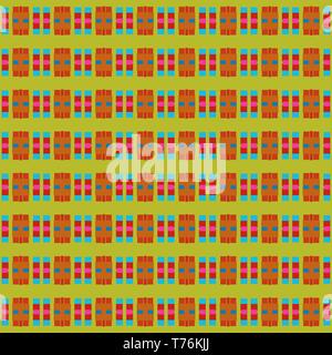 Goldene Stange, Licht Meer grün und gelb grün Geometrische sich wiederholende Muster. Kann für Textilien, Mode Design, Tapeten oder als Textur verwendet werden. Stockfoto