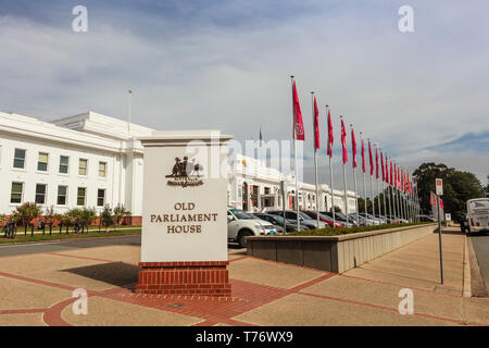 Old Parliament House, früher bekannt als die vorläufigen Parlament bekannt. Stockfoto