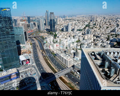 Luftbild: Skyline von Tel Aviv, Israel/Luftbild: Skyline von Tel Aviv, Israel (nur fuer redaktionelle Verwendung. Keine Werbung. Referenzdatenban Stockfoto