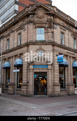 Southend-on-Sea, Großbritannien - März 2019. Das Cafe Nero Company, einem britischen Kette der Italienischen Stil Kaffeehäuser in Southend-on-Sea, Großbritannien. Stockfoto