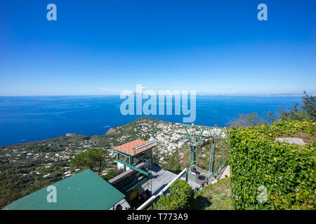 Isola di Capri und Anacapri, seggiovia del Monte Solaro Stockfoto