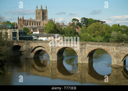 Hereford Alte Brücke Stockfoto