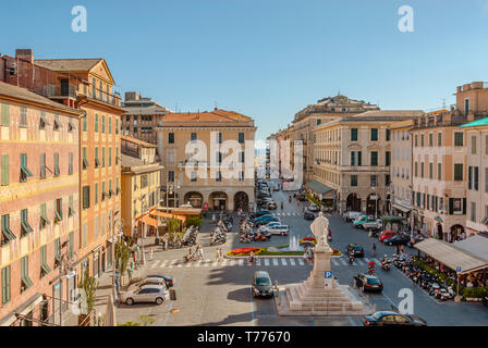 Piazza Garibaldi in Chiavari, Ligurien, Italien Stockfoto