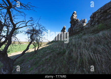 Teufel an der Wand im Harz Stockfoto