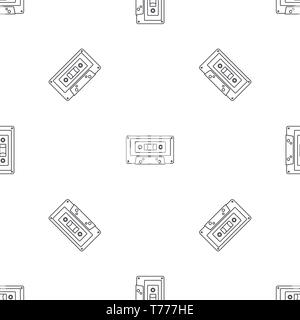 Music casette Muster nahtlose Vektor wiederholen Geometrische für jede Web Design Stock Vektor