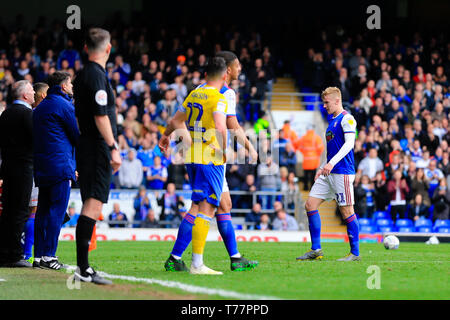 Ipswich, Großbritannien. 05 Mai, 2019. 5. Mai 2019, Portman Road, Ipswich, England; Sky Bet Meisterschaft Ipswich Town vs Leeds United; Eröffnung Torschütze Flynn Downes ersetzt Kredit: Georgie Kerr/News Bilder, Englische Fußball-Liga bilder DataCo Lizenz Credit unterliegen: Aktuelles Bilder/Alamy leben Nachrichten Stockfoto