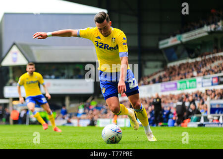 Ipswich, Großbritannien. 05 Mai, 2019. 5. Mai 2019, Portman Road, Ipswich, England; Sky Bet Meisterschaft Ipswich Town vs Leeds United; Jack Harrison (22) von Leeds Utd mit der Kugel Credit: Georgie Kerr/News Bilder, Englische Fußball-Liga Bilder unterliegen DataCo Lizenz Credit: Aktuelles Bilder/Alamy leben Nachrichten Stockfoto