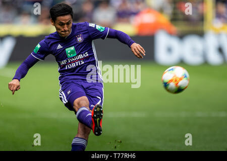 Brüssel, Belgien. 05 Mai, 2019. Brüssel, Belgien - 05.Mai: Andy Najar von Anderlecht während der Jupiler Pro League Play-off 1 übereinstimmen (Tag 7) zwischen RSC Anderlecht und Standard Lüttich am 05 Mai, 2019 in Brüssel, Belgien. (Foto von Frank Abbeloos/Isosport) Credit: Pro Schüsse/Alamy leben Nachrichten Stockfoto