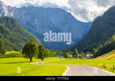 Sommer Blick auf die Logar-tal in Kamnik Berge, Slowenien Stockfoto