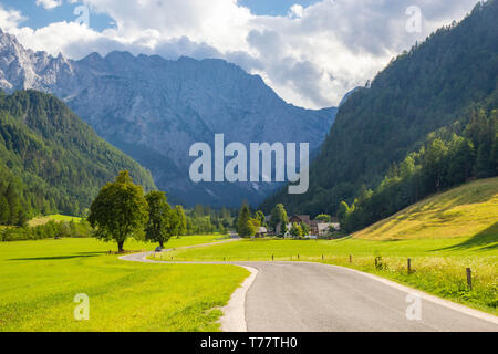 Sommer Blick auf die Logar-tal in Kamnik Berge, Slowenien Stockfoto