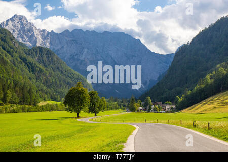 Sommer Blick auf die Logar-tal in Kamnik Berge, Slowenien Stockfoto