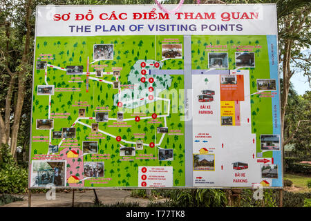 Plan der Cu Chi Tunnel, Vietnam Stockfoto