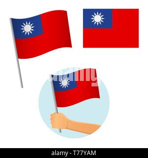 Taiwan Flagge in der Hand. Patriotischen Hintergrund. Flagge von Taiwan Abbildung Stockfoto