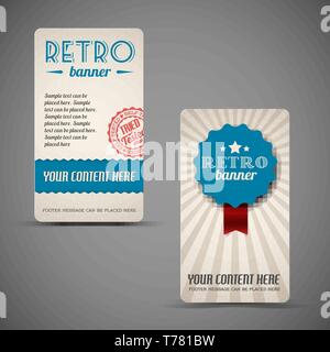 Alte vector Retro Vintage grunge Karten - blaue Version Stock Vektor
