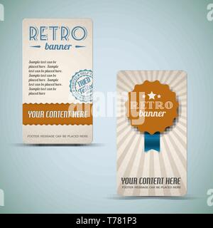 Alte vector Retro Vintage grunge Karten - braun Version Stock Vektor