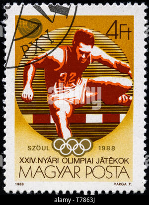 Briefmarke aus Ungarn in der Olympischen Spiele 1988 in Seoul in der Serie 1988 Stockfoto