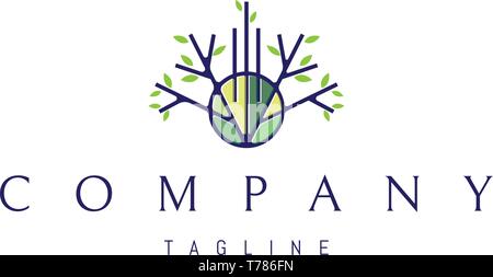 Baum Kreis Grün Abstract vector Logo Design Stock Vektor