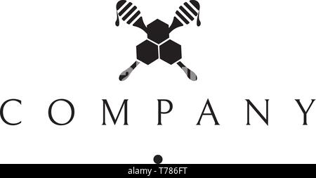 Honig essen abstrakt schwarz Vektor Logo Design Stock Vektor