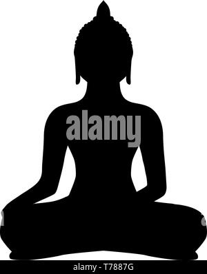 Buddha, Silhouette, Vector, Schatten, schwarz, Buddhismus, Meditation Stock Vektor