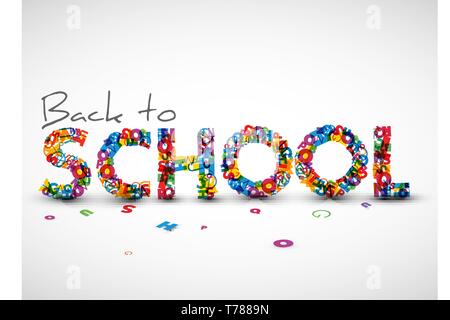 Zurück zu Schule Vector Illustration aus Buchstaben Stock Vektor