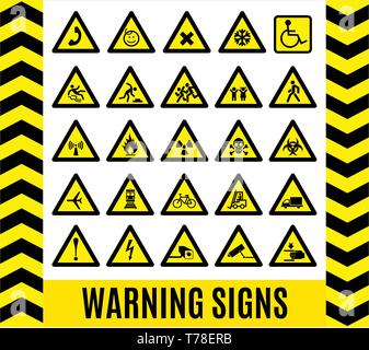 Warnzeichen. Vorsicht Hintergrund. Stock Vektor