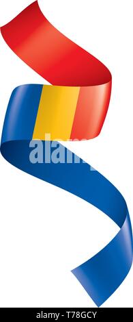 Tschad Fahne, Vektor, Abbildung auf einem weißen Hintergrund. Stock Vektor