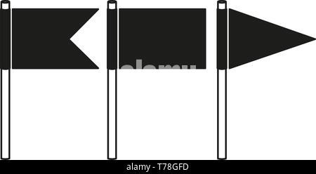 Schwarze und weiße Feiertage Flagge silhouette eingestellt Stock Vektor