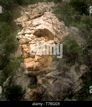 Auf der Seite der Bergkette in Korsika Stockfoto