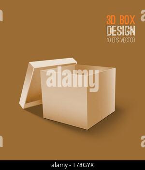 3D-Karton Symbol. Stock Vektor