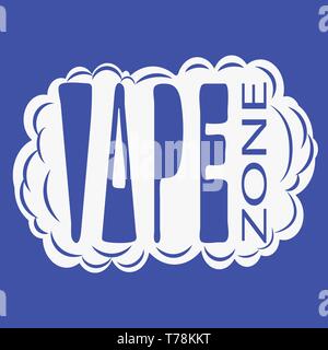 Vape-Bereich. Inschrift in einer Dampfwolke einer elektronischen Zigarette. Handzeichnung, Isolieren, Beschriftung, Typografie, Schriftbearbeitung, Scribble. Stock Vektor