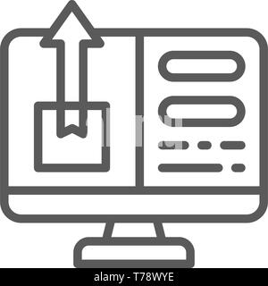 Konto mit Package Tracking, schnelle Lieferung Symbol Leitung. Stock Vektor