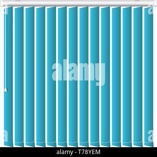 Vertikale blaue jalousie Symbol. Realistische Abbildung: Vertikale blau jalousie Vektor Symbol für Web Design auf weißem Hintergrund Stock Vektor