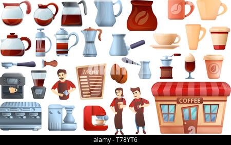 Barista Symbole gesetzt. Cartoon eingestellt von barista Vector Icons für Web Design Stock Vektor