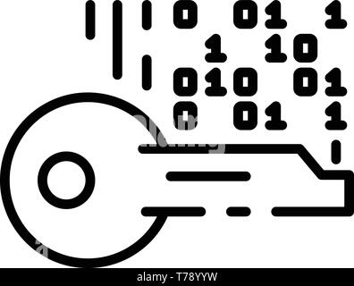 Auswahl des Verschlüsselungsschlüssels Symbol, outline Style Stock Vektor