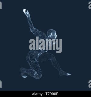 3D-Modell des Menschen. Vector Illustration. Stock Vektor